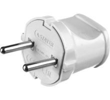 Прямая вилка MAXElectro, белая, 6 А/220 В, 1300 Вт STAYER 55150-W