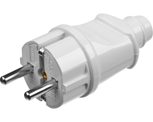 Прямая вилка MAXElectro, белая, 16 А/220 В, 1300 Вт STAYER 55160-W