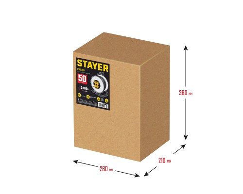 Силовой удлинитель на стальной катушке PRO-315, КГ, 3x1.5 мм2, 50 м, 3700 Вт, IP44 STAYER 55077-50_z01