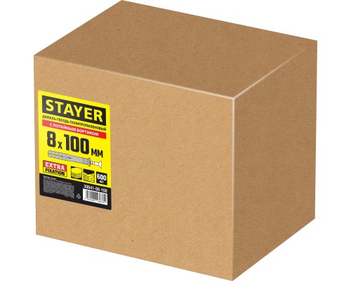 Дюбель-гвоздь 8x100 мм, потайной бортик, 600 шт STAYER 30641-08-100