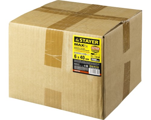 Дюбель-гвоздь 6x40 мм, потайной бортик, 2500 шт STAYER 30640-06-040