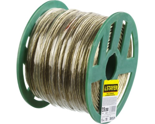 Стальной трос в полимерной оболочке 2,5 мм, L 200 м STAYER 30410-25