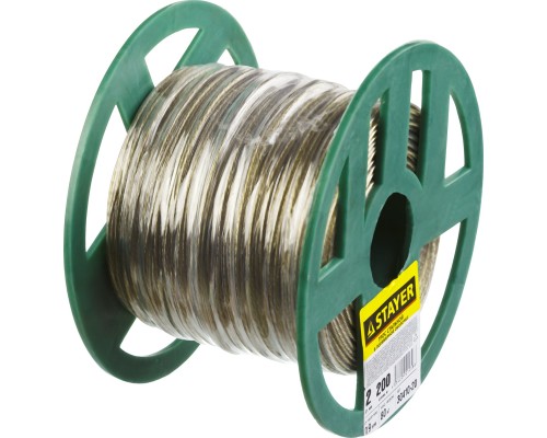 Стальной трос в полимерной оболочке 2 мм, L 200 м STAYER 30410-20