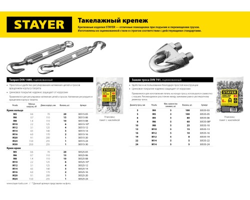 Зажим троса DIN 741, 10 мм, 25 шт STAYER 30535-10