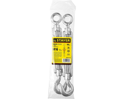 Талреп крюк-кольцо DIN 1480, М16, 2 шт STAYER 30515-16