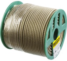 Стальной трос в полимерной оболочке 5 мм, L 100 м STAYER 30410-50