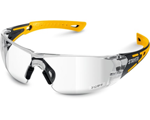 Защитные очки с двухкомпонентными дужками MX-9, открытого типа, прозрачные STAYER 110490