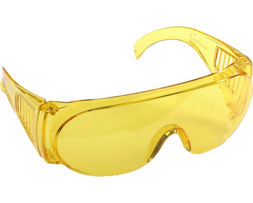 Защитные очки MASTER, открытого типа, желтые, монолинза с дополнительной боковой защитой и вентиляцией STAYER 11042_z01