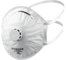 Фильтрующая полумаска с клапаном выдоха KV-95, класс защиты FFP2, коническая STAYER 11110-2_z01