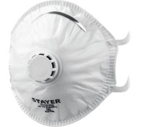 Фильтрующая полумаска с клапаном выдоха KV-99, класс защиты FFP3, коническая STAYER 11110-3_z01