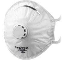 Фильтрующая полумаска с клапаном выдоха KV-99, класс защиты FFP3, коническая STAYER 11110-3_z01
