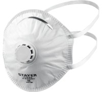 Фильтрующая полумаска с клапаном выдоха KV-80, класс защиты FFP1, коническая, 10 шт в коробке STAYER 11110-H10_z01