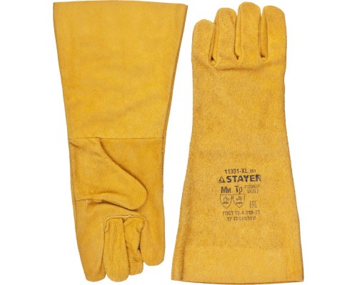 Термостойкие краги MASTER 400 мм, XL (10), спилковые, для сварки и тяжелых механических работ STAYER 11331-XL_z01