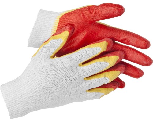 Х/б перчатки с двойным латексным обливом повышенная износостойкость EXPERT-2, L-XL STAYER 11409-XL