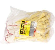 Х/б перчатки с одинарным латексным обливом 10 пар PROTECT, L-XL STAYER 11408-H10