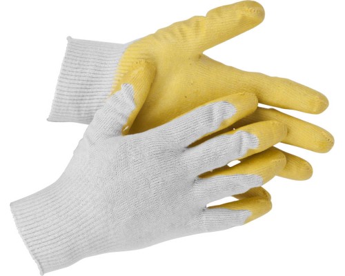 Х/б перчатки с одинарным латексным обливом PROTECT, L-XL STAYER 11408-XL
