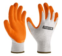 Х/б перчатки с рельефным латексным покрытием противоскользящие ULTRA, L-XL STAYER 11403-XL