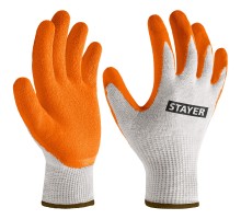 Х/б перчатки с рельефным латексным покрытием противоскользящие ULTRA, L-XL STAYER 11403-XL