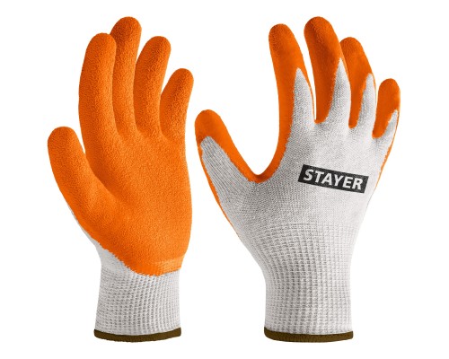 Х/б перчатки с рельефным латексным покрытием противоскользящие ULTRA, L-XL STAYER 11403-XL