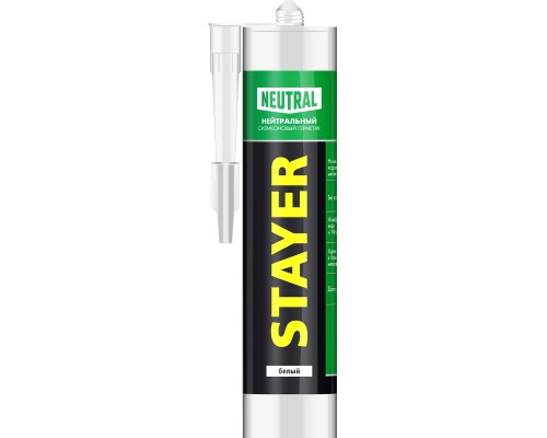 Нейтральный герметик 260 мл, белый, силиконовый STAYER 41217-0_z01_G