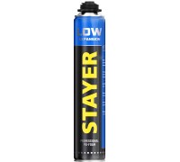 Монтажная пена LOW EXPANSION, 800 мл, пистолетная, выход до 50 л, всесезонная, с низким вторичным расширением STAYER 41136