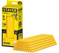Клеевые стержни Yellow, желтые, 11x200 мм, 40 шт STAYER 2-06821-Y-S40
