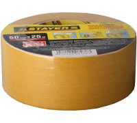Двухсторонняя клейкая лента 50 мм, 25 м, на тканевой основе STAYER 1217-25