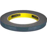 Двухсторонняя клейкая лента 12 мм, 5 м, черная, на вспененной основе STAYER 12233-12-05