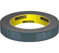 Двухсторонняя клейкая лента 19 мм, 5 м, черная, на вспененной основе STAYER 12233-19-05