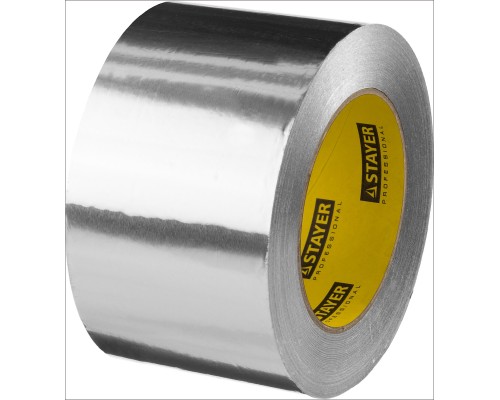 Самоклеящаяся алюминиевая лента ProTape, 75 мм, 50 м, до 120 °С STAYER 12268-75-50