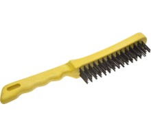 Щетка проволочная 4 ряда, пластмассовая рукоятка, стальная STAYER 35015-4