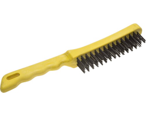 Щетка проволочная 4 ряда, пластмассовая рукоятка, стальная STAYER 35015-4