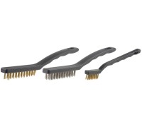 Щетка проволочная 3 ряда, пластмассовая рукоятка, стальная STAYER 3515-H3