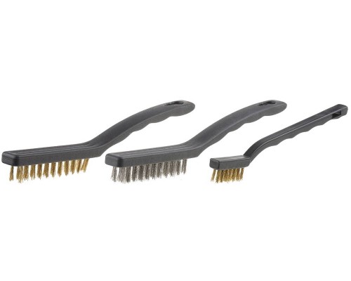 Щетка проволочная 3 ряда, пластмассовая рукоятка, стальная STAYER 3515-H3