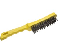 Щетка проволочная 5 рядов, пластмассовая рукоятка, стальная STAYER 35015-5