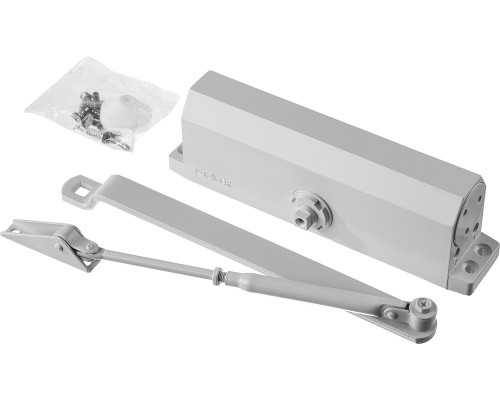 Дверной доводчик MAXComfort, до 100 кг, белый серебро STAYER 37916-100