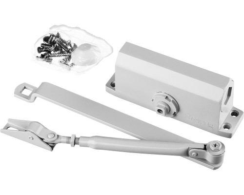 Дверной доводчик MAXComfort, до 40 кг, белый серебро STAYER 37916-50