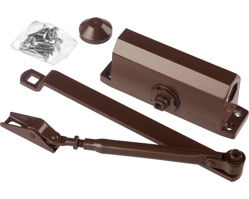 Дверной доводчик MAXComfort, до 80 кг, коричневый серебро STAYER 37917-80