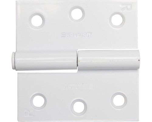 Карточная петля 75x75x2.4 мм, разъемная, правая, цвет белый цинк STAYER 37613-75-2R