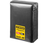 Строительные мусорные мешки HEAVY DUTY, 240 л, 50 шт, черные, особопрочные STAYER 39154-240