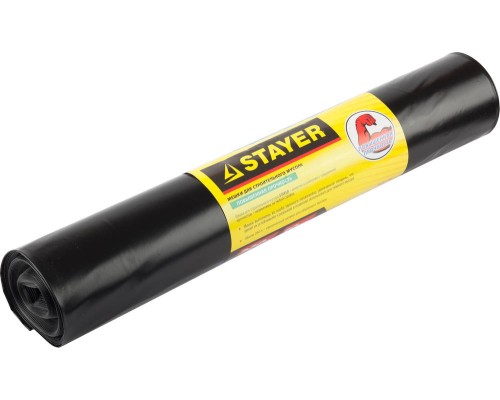 Строительные мусорные мешки Stayer HEAVY DUTY, 240 л, 10 шт, черные, особопрочные STAYER 39157-240
