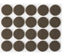 Мебельные накладки d 22 мм, самоклеящиеся, фетровые, 20 шт, коричневые STAYER 40910-22