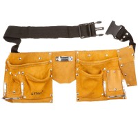 Пояс для инструментов с 10 карманами кожаный, 2 скобы STAYER 38510