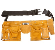 Пояс для инструментов с 10 карманами кожаный, 2 скобы STAYER 38510
