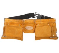 Пояс для инструментов с 11 карманами кожаный, 2 скобы STAYER 38520