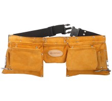 Пояс для инструментов с 11 карманами кожаный, 2 скобы STAYER 38520