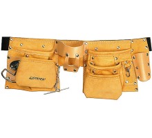 Пояс для инструментов с 10 карманами кожаный, 3 подвески STAYER 38512