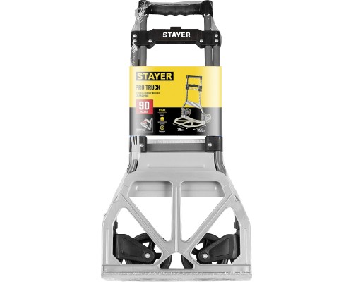 Складная хозяйственная тележка PROTruck, до 90кг, каркас из стали, платформа из алюминия, платформа 39х28см, колеса d13см, вес 4кг STAYER 38755-90