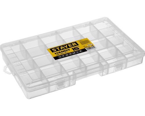Пластиковый органайзер с 18 ячейками HANDY-15, 380x230x50 мм, (15") STAYER 38051-15_z01