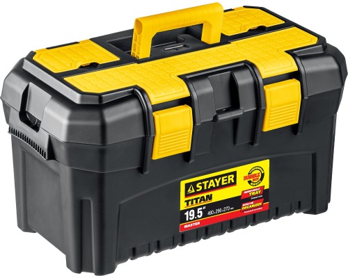Пластиковый ящик для инструментов TITAN-19, 490x290x270 мм, (19") STAYER 38016-19